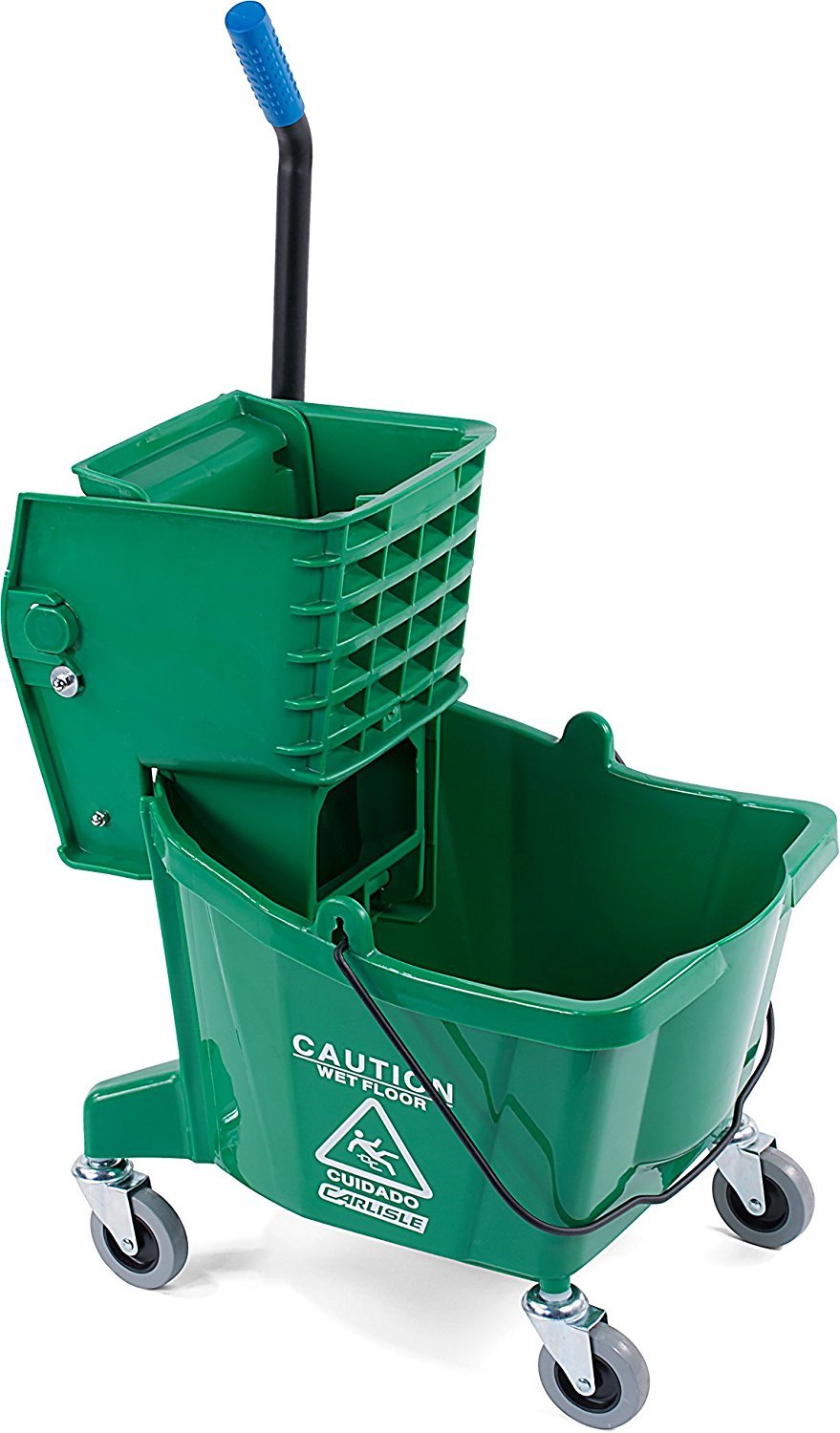 SPARTA Commercial Mop Bucket with Side Press Wringer, Floor Cleaning Essentials for Commercial and Home Use 26 Quart Capacity, 1 Count, Red