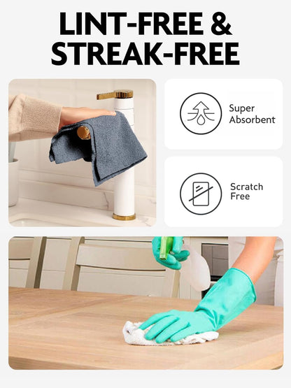 Fantasticlean Microfiber Cleaning Cloth Roll -75 Pack, Tear Away Microfiber Towels, 12" x 12", Reusable, Washable, Scratch Free, Ultra Absorbent Dishcloth for All-Around Cleaning Supplies (White)