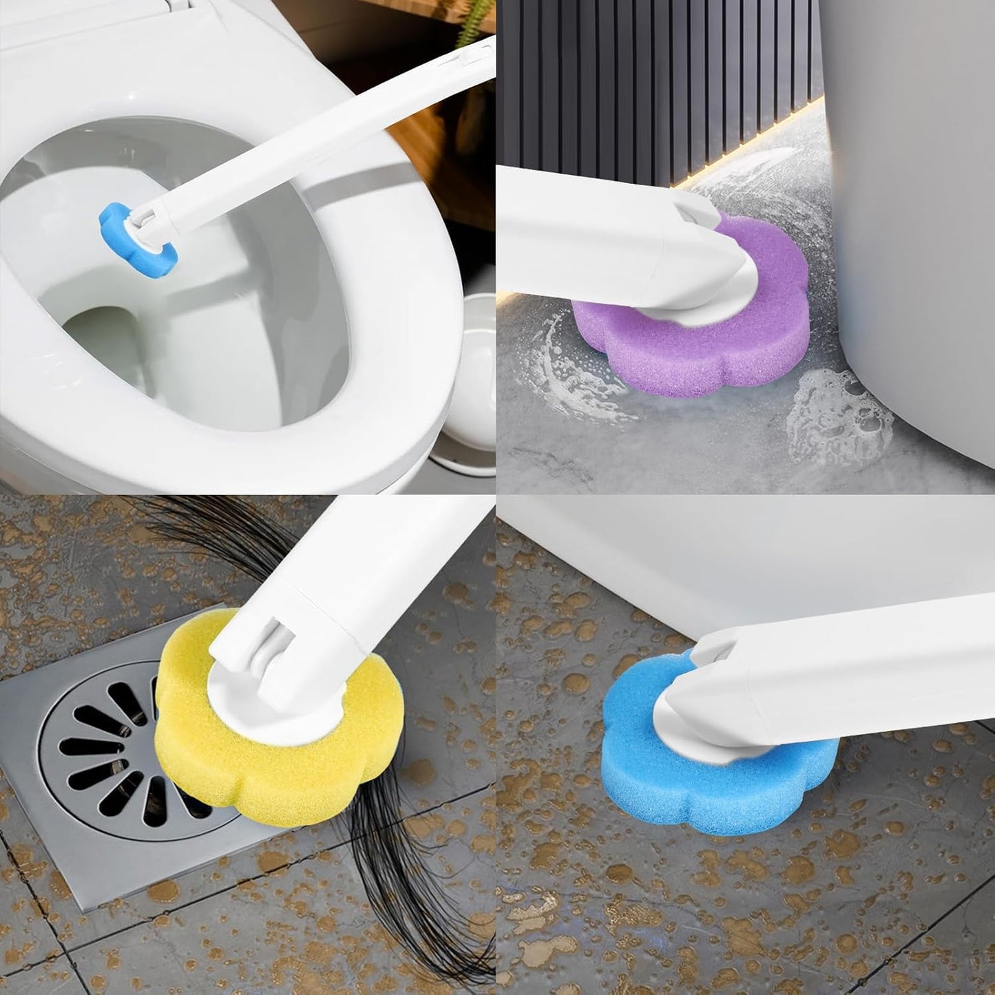 72PCS Disposable Toilet Cleaning Brush Wand Cleaner Refills, Contains Only the Brush Head, Disposable Toilet Cleaning Pads, Bathroom Toilet Bowl Brush and Holder Set (Refills)