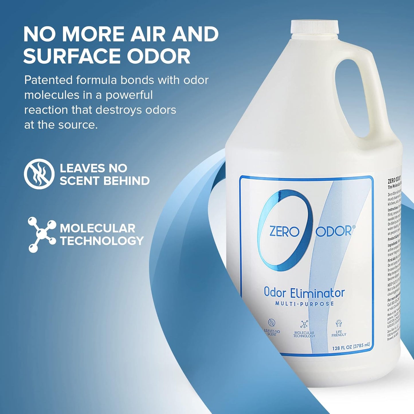 Zero Odor – Multi-Purpose Odor Eliminator - Air & Surface Odor – Patented Technology for Bathroom, Kitchen, Fabric, Closet- Smell Great Again, 16oz