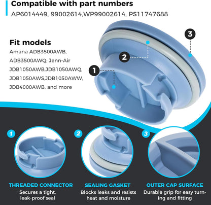 2026 Upgraded 99002614 Dishwasher Rinse Aid Dispenser Cap WP99002614 Fit for Maytag Dishwasher Replaces 1011937 AP4114275 PS2099962 EAP2099962 By Romalon