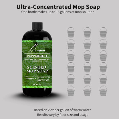 Lapew Santal Scented Mop Soap - Luxury Floor Cleaner Concentrate for Mopping Tile, Laminate, Vinyl & Hardwood | Streak-Free, Low-Foam | 36 oz - Colors A
