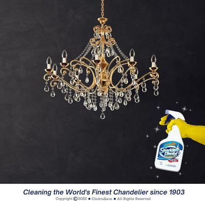 Sparkle Plenty Chandelier Cleaner Drip Dry Spray No Wipe - Dust Remover & Streak Free Glass Cleaner Spray for Chandeliers Crystals & Window Screen Surface - All Purpose Cleaning Supplies (32 oz)