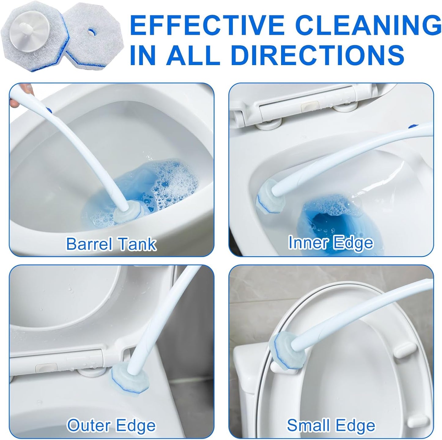 Disposable Toilet Brush and Holder Set, with 30 PCS Toilet Bowl Wand refills for Clorox.