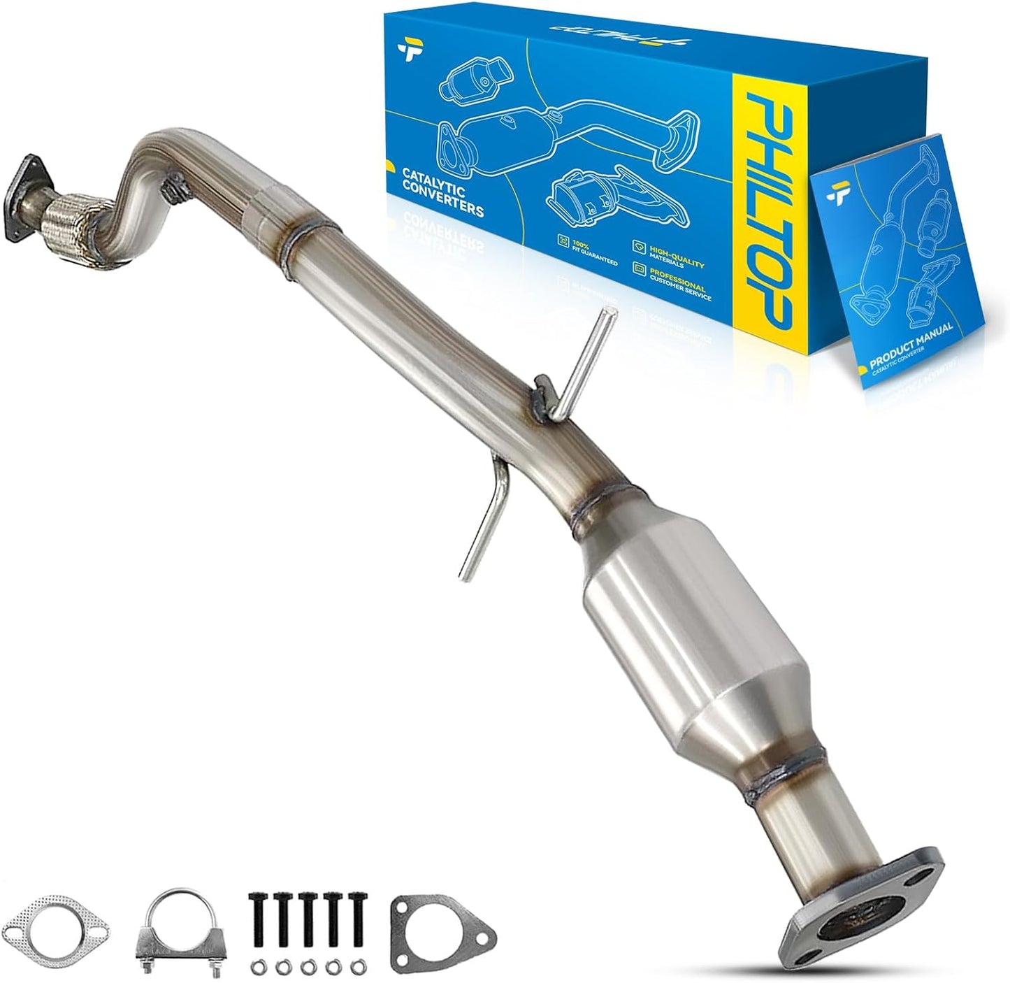 PHILTOP Left and Right Catalytic Converter Replacement For 2005-2010 300 2.7/3.5L V6 RWD, 2006-2010 Charger 2.7/3.5L V6 RWD, 2005-2008 Magnum 2.7/3.5L V6 RWD Replace 55434, 55433 (EPA Compliant) - Colors C