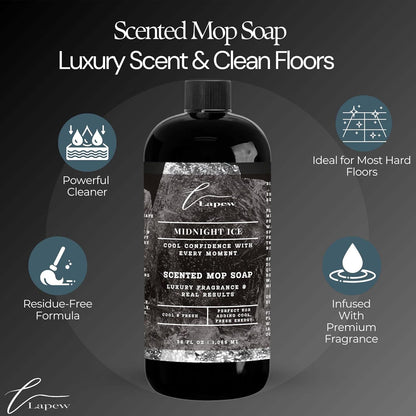 Lapew Black Sea Scented Cleaning Bundle | Carpet Deodorizer Powder (16 oz) & Mop Soap Concentrate (36 oz) | Pet-Friendly Odor Eliminator - Colors B