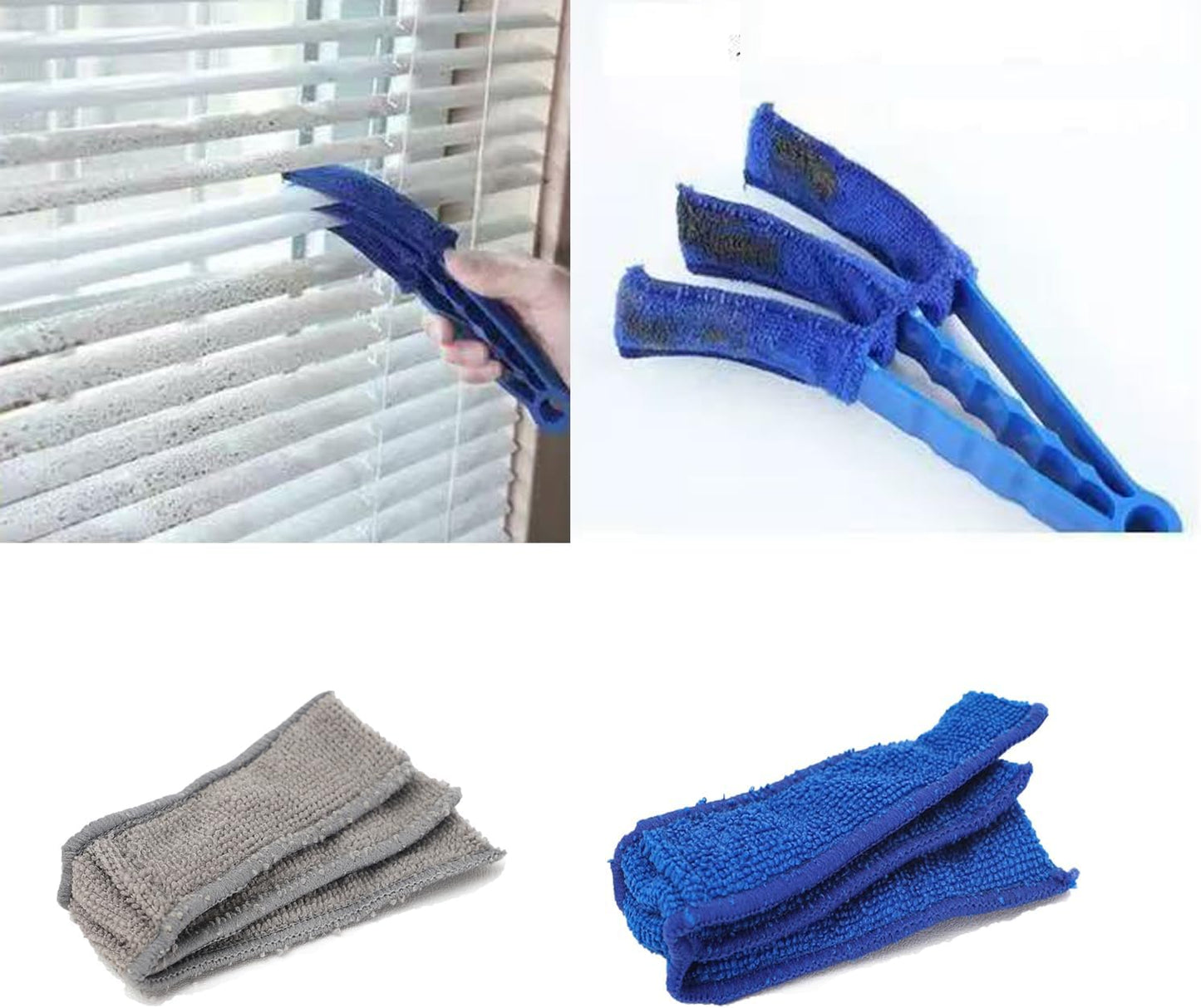 6 Pack Blind Duster Head Replacement Window Blind Cleaner Refill Microfiber Sleeves for Window Blinds Cleaner Duster Brush Blinds Cleaning Tool Air Conditioner Vent Cordless Shade Shutters
