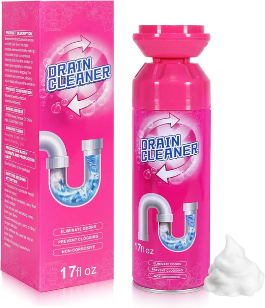 Foaming Drain Cleaner, Sink Cleaner and Deodorizer, Drain Clog Remover for Kitchen Sinks, Tubs, Shower Drains (2 Pcs)