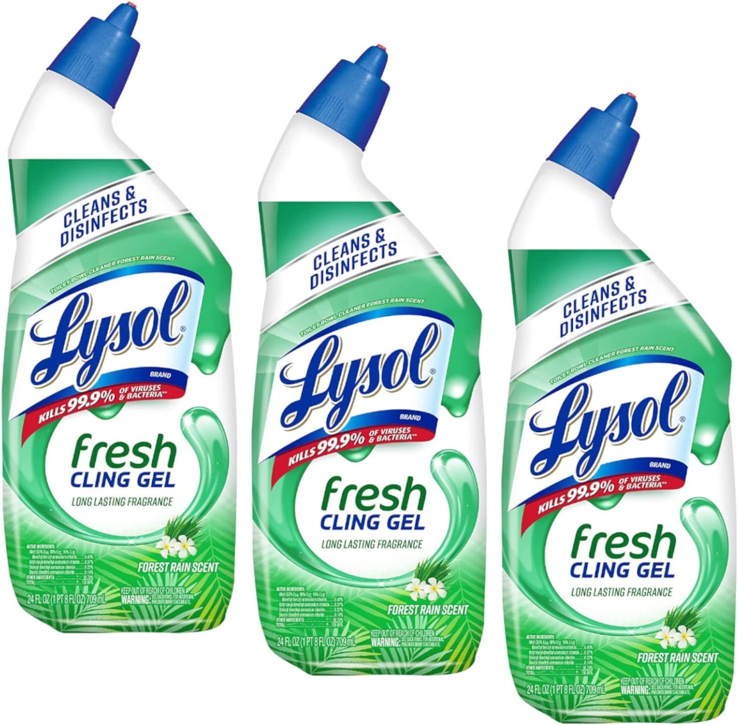 Lysol Cling Gel Toilet Bowl Cleaner, Country Scent, 24 Ounce (Pack of 3)