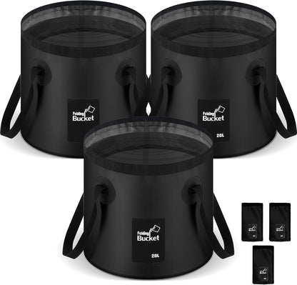 3 Pcs Collapsible Bucket Foldable Bucket with Handle, Cleaning Tools for Camping Fishing Hiking to Hold Water with Carry Bag Multiple Use Portable Lightweight (12L,Blue)