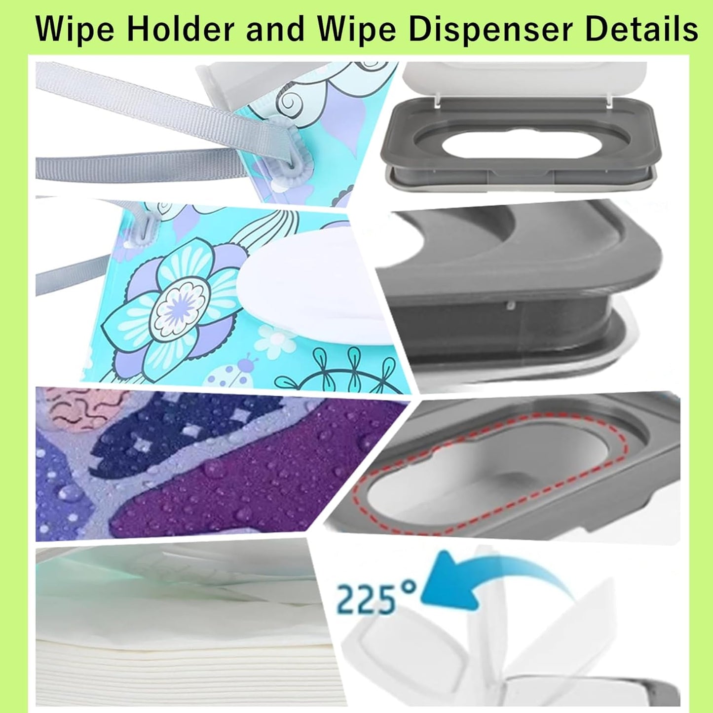 Wipe Dispenser White,Reusable Flushable Wipe Holder Set with 2Pcs Refillable Portable Wipe Bag for Baby Adult Bathroom,Wipe Container with Lids Keeps Wipes Fresh,Baby Shower New Mom Gifts