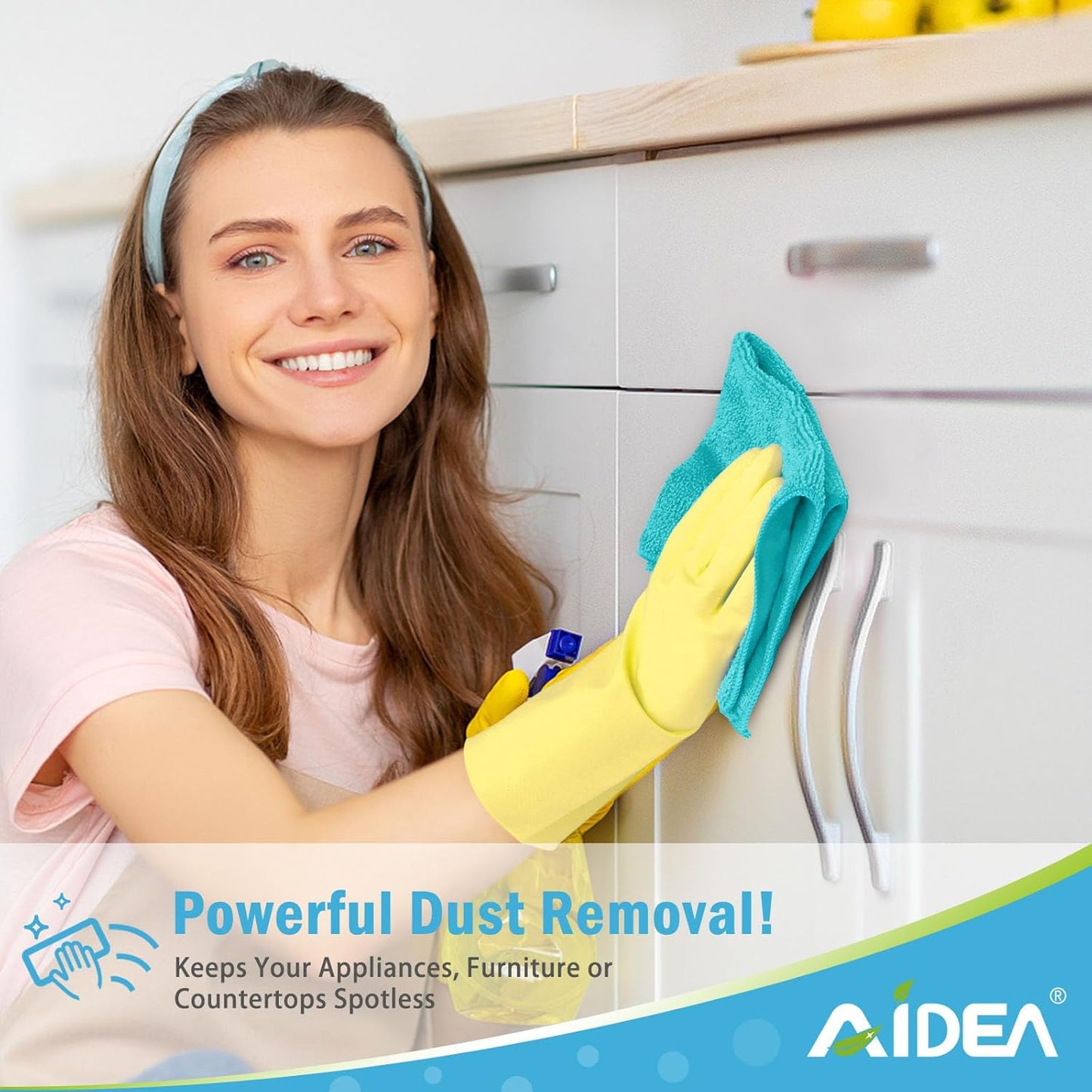AIDEA Microfiber Cleaning Cloth-50PK, Soft Microfiber Towels for Cars, Absorbent Cleaning Rags, Lint-Free Streak-Free Wash Cloths for House, Kitchen, Window(12in.x12in)