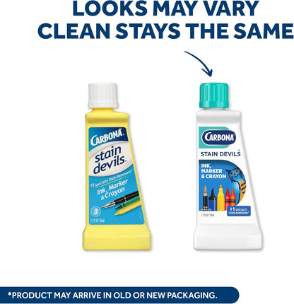Carbona Stain Devils #6 (1.7 Fl Oz), Targeted Spot Cleaner for Grass, Dirt & Make-Up Stains, Safe on Skin & Washable Fabrics