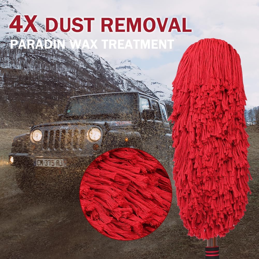 Car Duster Exterior Scratch Free,Soft Car Brush Kit for Truck,SUV,RV and Motorcycle,Wax Cotton Hair,Dusters with Extendable Handle,Duster for Cleaning,Dust Pollen Removing,No Lint