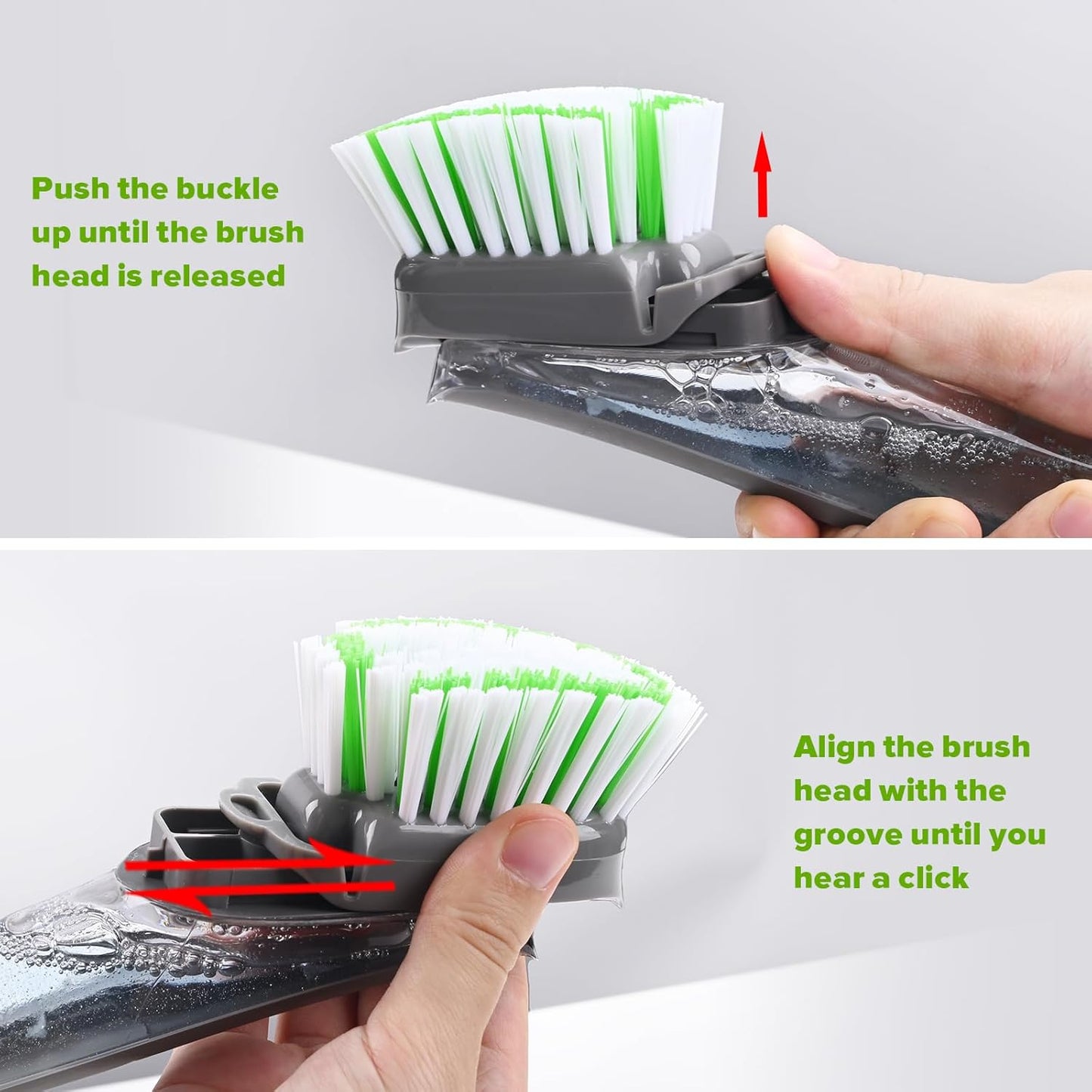 Dishwand Brush Refill, 4 Pack Dish Brush Refills Compatible with Scotch-Brite Dishwand, Dish Soap Brush for Dishes, Pans, Sink, Pots
