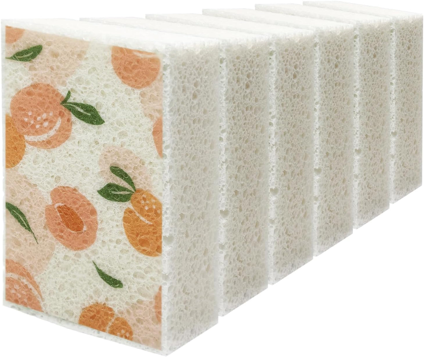 Cellulose Sponges, Large Size 4" x 6" x 1" - Heavy Duty Scrub Kitchen Sponge, Clean Tough Messes Without Scratching Kitchen Cleaning Pads, Pop Up Eco DIY (6 Pack), Green