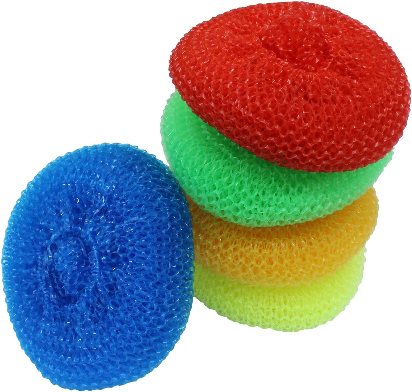 15 Pcs Plastic Dish Scrubbers, Nylon Scouring Pad Mesh Pot Scourers(Blue+Red+Green)
