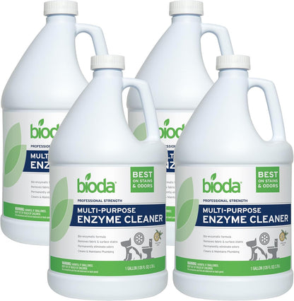 Bioda Multi-Purpose Probiotic Enzyme Cleaner and Deodorizer | Professional Strength | Trash Can Deodorizer, Pet Stains and Odors, Drains, Floors, Bathrooms, Toilets | Made in USA | 1 Gallon