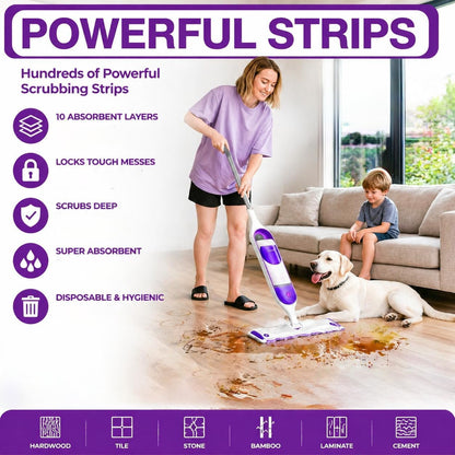 6 Pack Swiffer Power Mop Pads, Disposable Power Mop Refills Compatible with Swiffer Power Mop, Unscented Multi-Surface Replacement Mopping Refills Pads for Floor Surface Cleaning