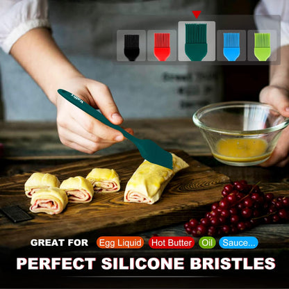 Walfos Silicone Basting Pastry Brush, Heat Resistant Pastry Brush Set, Strong Steel Core and One-Pieces Design, Perfect for BBQ Grill Baking Kitchen Cooking, BPA Free and Dishwasher Safe, 2 Pcs (Blue)