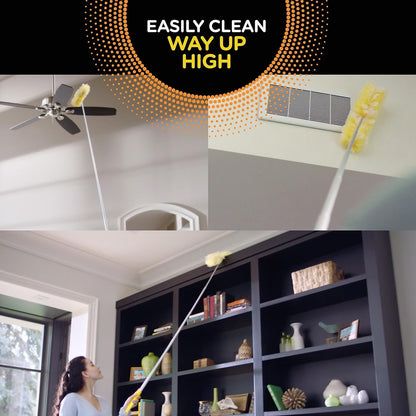 Swiffer Heavy Duty Dusters with Super Extender Handle, 6 Ft Handle, 1 Handle/4 Dusters, 4/Carton