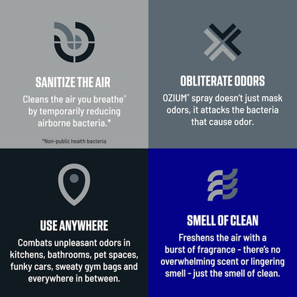 Ozium 0.8 oz. Air Sanitizer & Odor Eliminator for Homes, Cars, Offices and More, Original Scent, Pack of 6