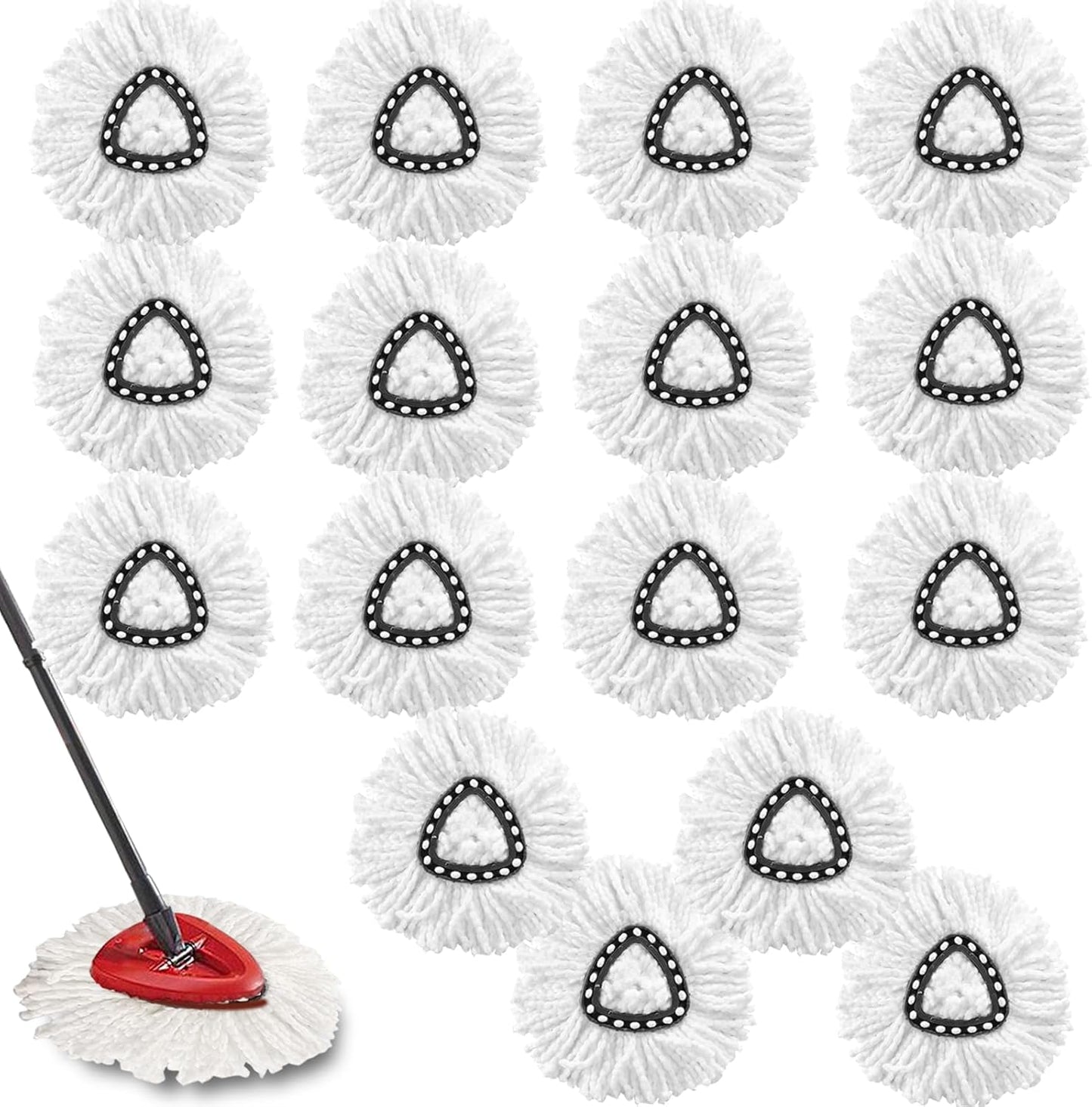5-Pack Spin Mop Replacement Heads, 100% Microfiber Spin Mop Refills Heads for Easy Wring, 360°Micro Replacement Mop Head for Easy House Cleaning Floor Mopping - (White)