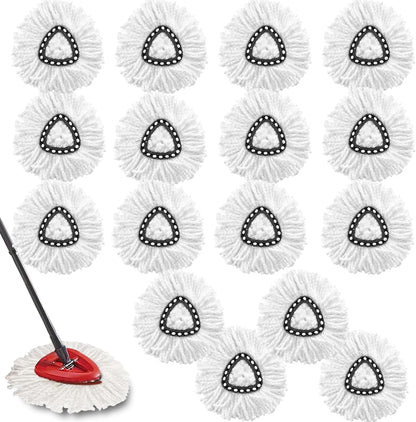 5-Pack Spin Mop Replacement Heads, 100% Microfiber Spin Mop Refills Heads for Easy Wring, 360°Micro Replacement Mop Head for Easy House Cleaning Floor Mopping - (White)