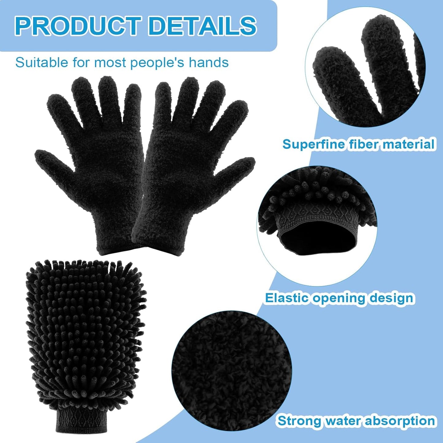 3 Pcs Microfiber Dusting Mitt Gloves Microfiber Plant Cleaning Gloves for Leaf Cleaning Plant Blinds Furniture House (Deep Pink)