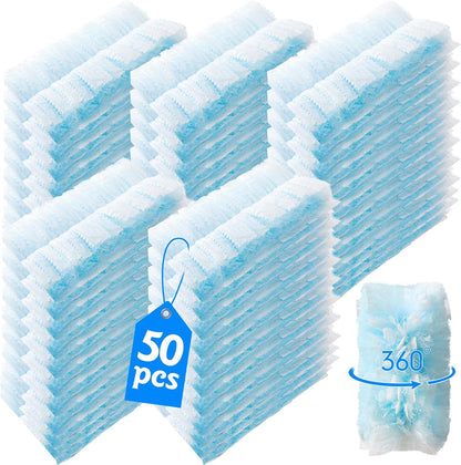 50 Count 360° Heavy Duty Duster Refills Compatible with Swiffer, Larger Size-Extra Thick Electrostatic Disposable dusters Refill for Electronics, Furniture, Blinds, Ceiling Fans, Unscented