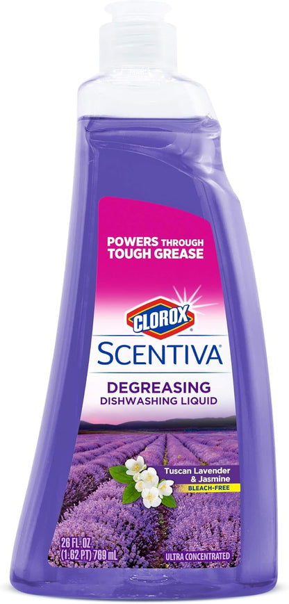CLOROX Scentiva Dishwashing Liquid Soap | Smells Great and Cuts Through Grease Fast | Quick Rinsing Formula for a Powerful Clean You Can Trust, Pacific Breeze & Coconut, 26 Oz (Pack of 6)