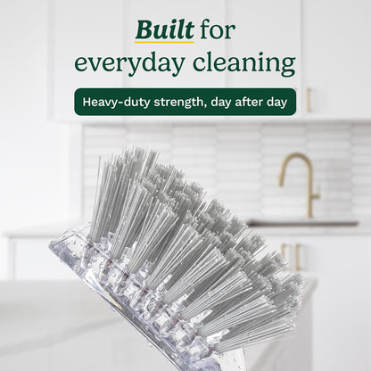 Cuisinart Dish Brush with Handle 2 Pack – Kitchen Scrub Brush for Dishes, Pots & Pans, Non-Scratch Dish Scrubber, Firm Bristles for Sink & Cookware, Comfortable Grip for Everyday Cleaning