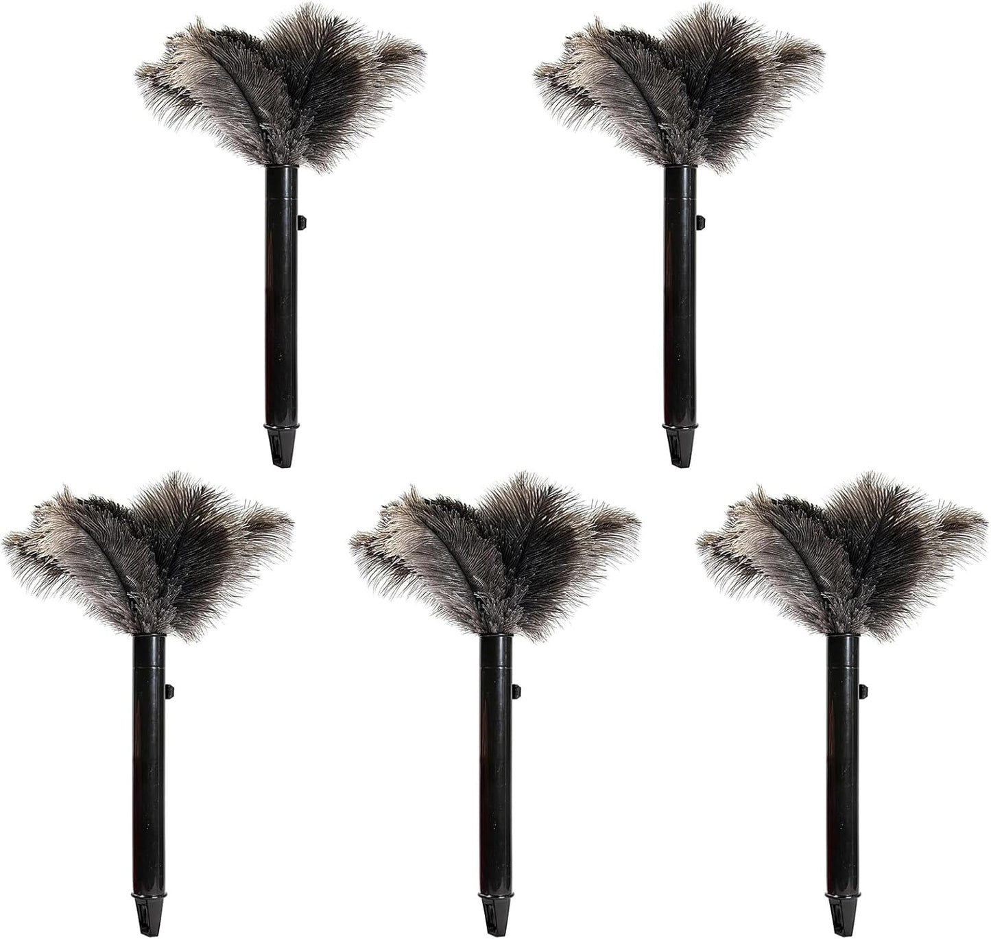 Retractable Ostrich Feather Duster for Cleaning, Fluffy and Natural Feather Duster with Retractable Handle， Reusable Eco-Friendly Handheld Cleaning Supplies (15 inch)