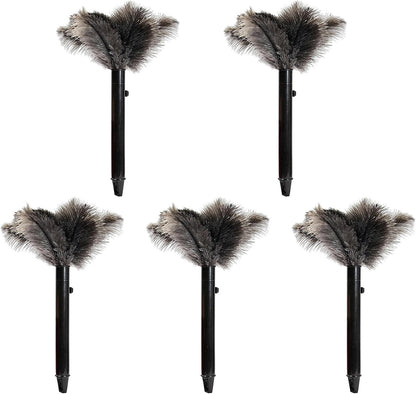 Retractable Ostrich Feather Duster for Cleaning, Fluffy and Natural Feather Duster with Retractable Handle， Reusable Eco-Friendly Handheld Cleaning Supplies (15 inch)