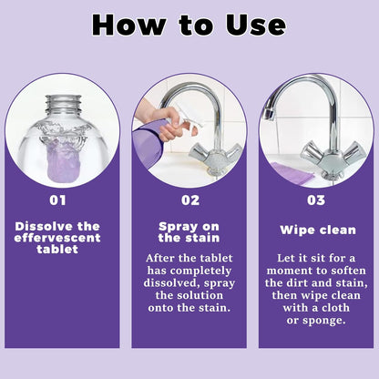 KUNAL All-In-One Multi Purpose Cleaning System with Cleaning Tablets,Spray Oven Cleaner, Multi-Surface Cleaners Spray for Every Stain-Cleaner(1 Bottle+12Tablet)