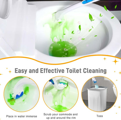 Toilet Cleaner Refill Pads Ocean Scent Enhanced Odor Control 48 Count Toilet Scrubber Refill Clean Stains Disposable Toilet Brush Refill for Toilet and Bathroom