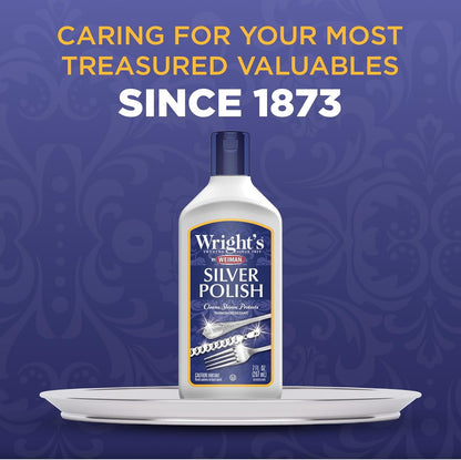 Wright's Silver Cleaner and Polish - 7 Ounce - Ammonia Free - Use on Silver, Jewelry, Antique Silver, Gold, Brass, Copper and Aluminum