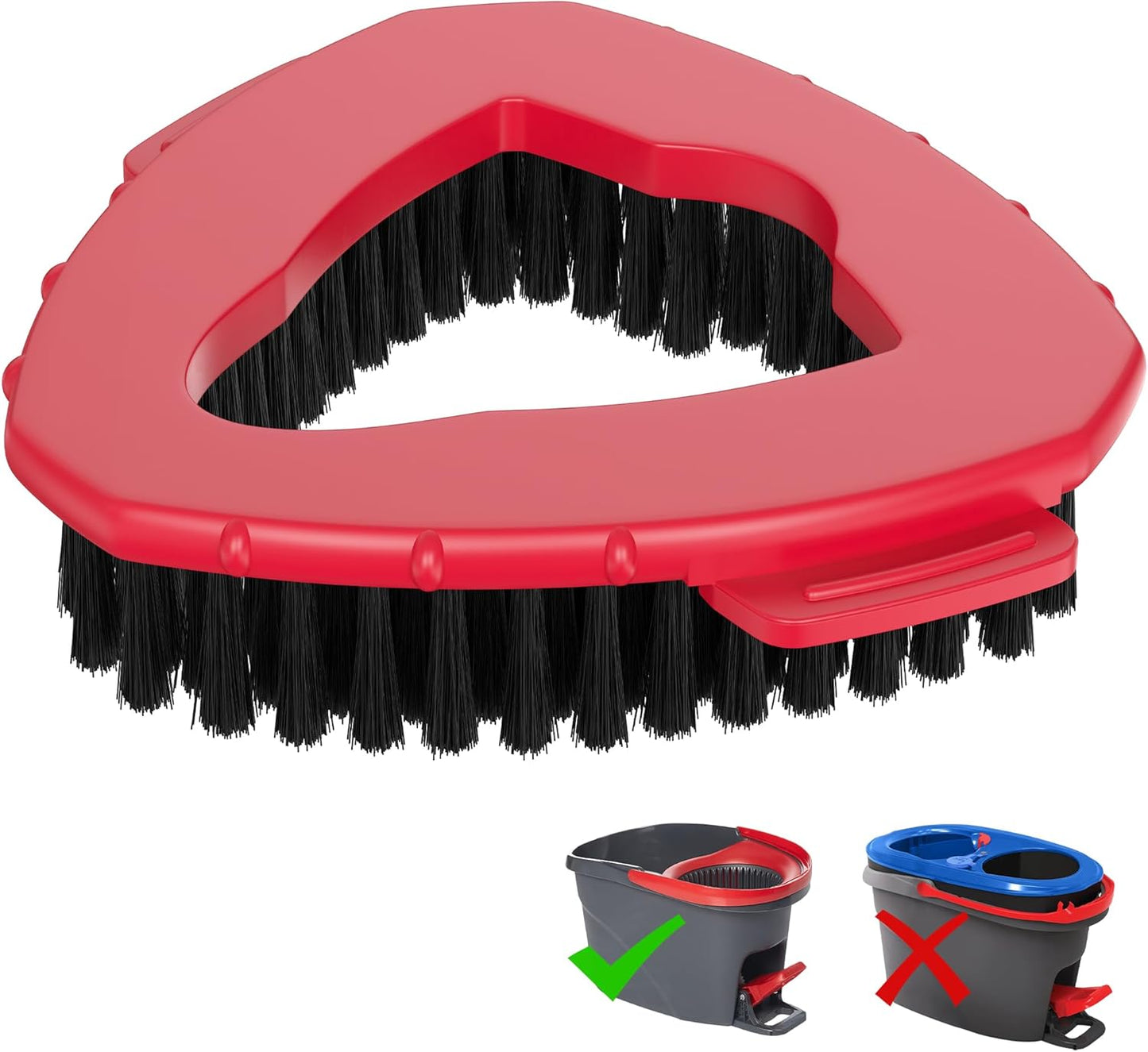 Replacement Scrub Brush for O-Cedar 2-Tank System, 4.4" Triangular Spin Mop Scrubber Head, Heavy-Duty Stiff Bristle Cleaning Brush for Tile, Grout, Bathroom, Kitchen & Floors