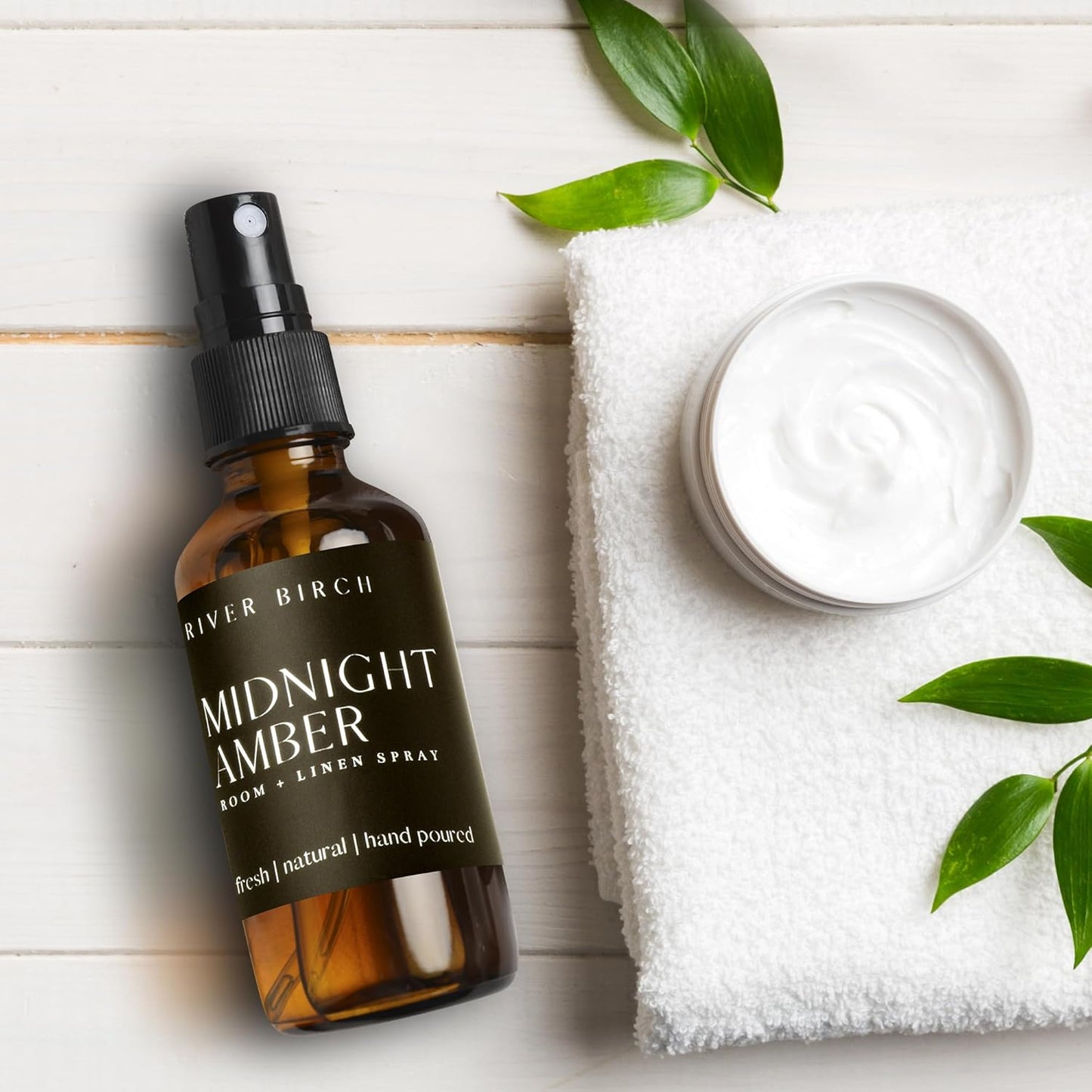 River Birch Luxury Linen and Room Spray - Home Signature Scent Balsam and Cedar Room Fragrance Spray - Fragrant Fresh Linen Air Freshener For Bedding - Handmade in Texas - 4 oz Glass Amber Bottle