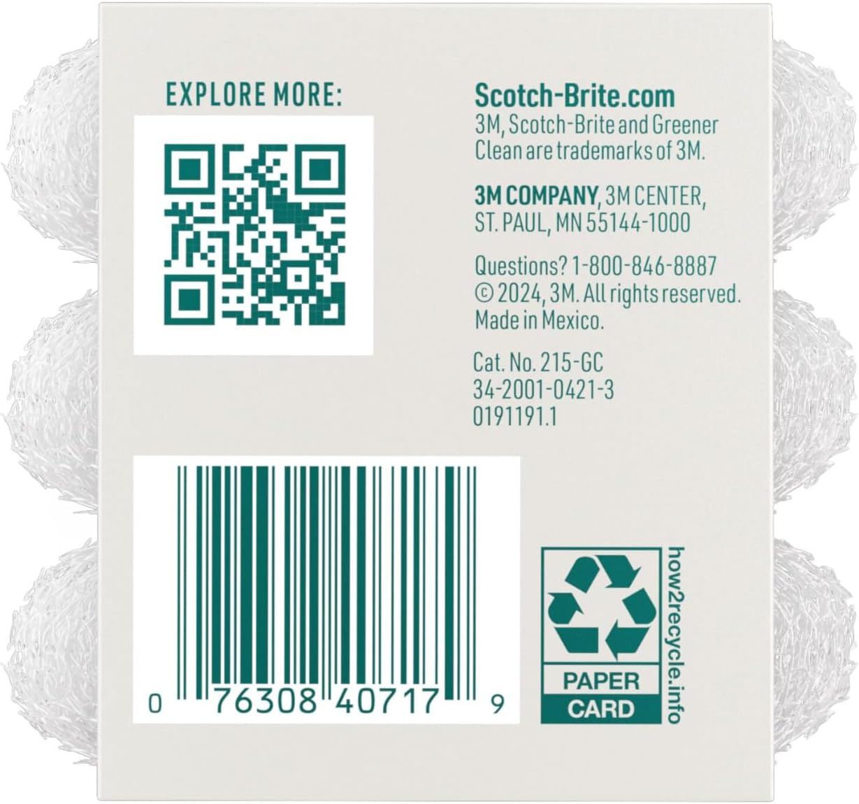 Scotch-Brite Greener Clean Recycled Scrubbing Circles, 3 Dish Scrubbers for Cleaning Kitchen & Scrubbing Fruits or Veggies, Safe on Nonstick Pots and Pans, Glassware