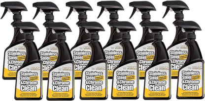 Flitz Stainless Steel & Chrome Clean - 16oz Bottle, USA-Made Stainless Steel Cleaner Spray for Appliances - Grill, Fridge, Sink Stain Remover - Also Works on Aluminum Surfaces (1 Pack)