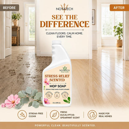 NOYATECH Scented Mop Soap – Stress Relief Aromatherapy Floor Cleaner Concentrate | Non-Toxic, Pet Safe, No Residue | Safe for Hardwood, Tile, Marble, Stone & Grout | All Mop Types | Made in USA