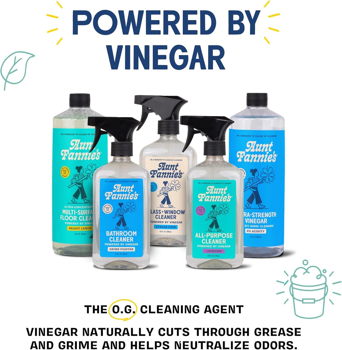 Aunt Fannie's All Purpose Bathroom Cleaner Vinegar Spray for Shower, Tub, Toilet, Tile, Sink and Fixtures, 16.9 Ounces (Pack of 1)