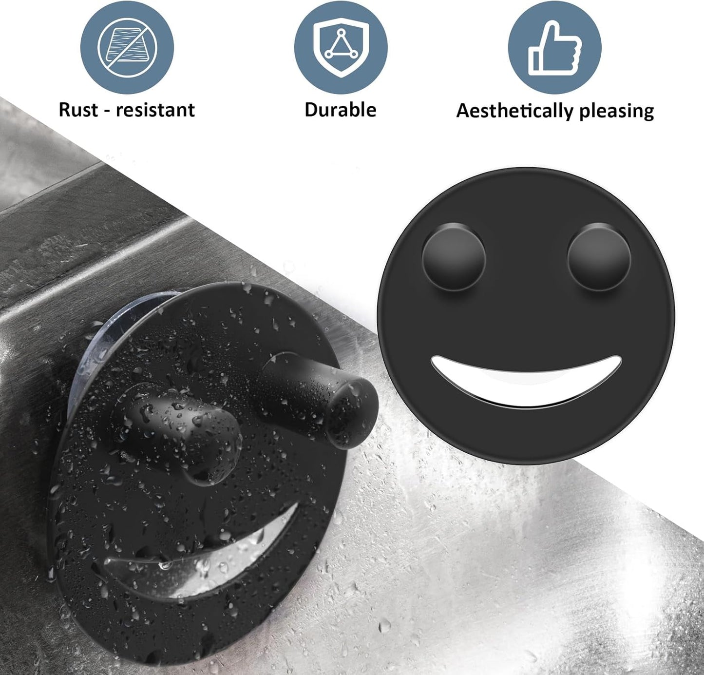 2 Pack Stainless Steel Smiley Face Dish Sponge Holder, Silver Sink Caddy Organizer Storage with Suction Cup for Kitchen, Kitchen Accessories Decor Scrubber-Silver
