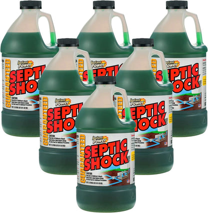 Instant Power Septic Shock - Septic Tank Treatment, Drain Cleaner Liquid Clog Remover for Septic Systems - 67.6 Fl Oz 1 Pack