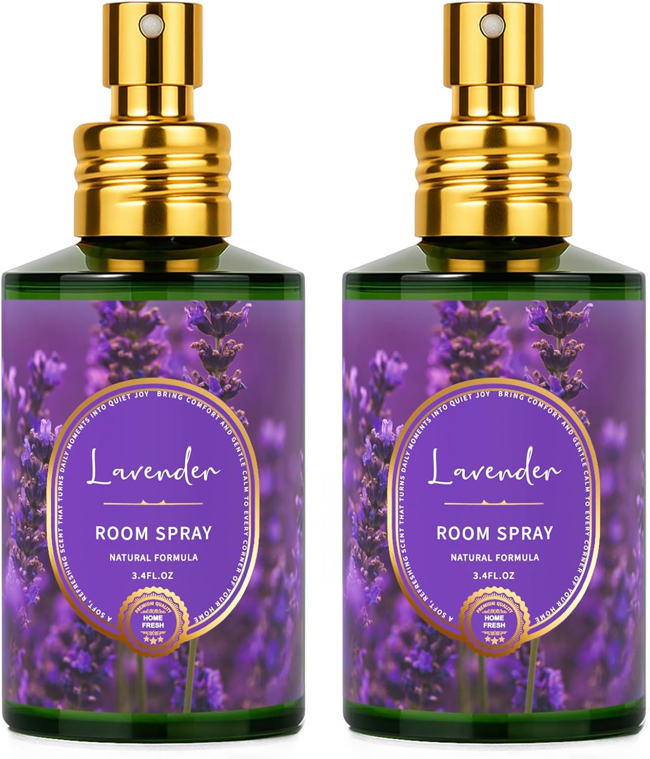 Linen Room Spray 2 Pack, 3.4oz/100ml Each – Long-Lasting Air Freshener & Odor Eliminator for Home, Bathroom, Bedroom & Office, Concentrated Room Spray