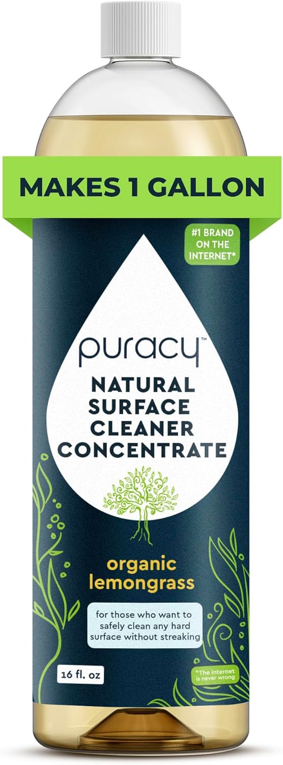 Puracy All-Purpose Cleaning Wipes – Non Toxic All Purpose Cleaner for Grease & Grime, Appliance Wipes, Lemongrass Scent (10.8 oz, 1 Pack, 50 Count)
