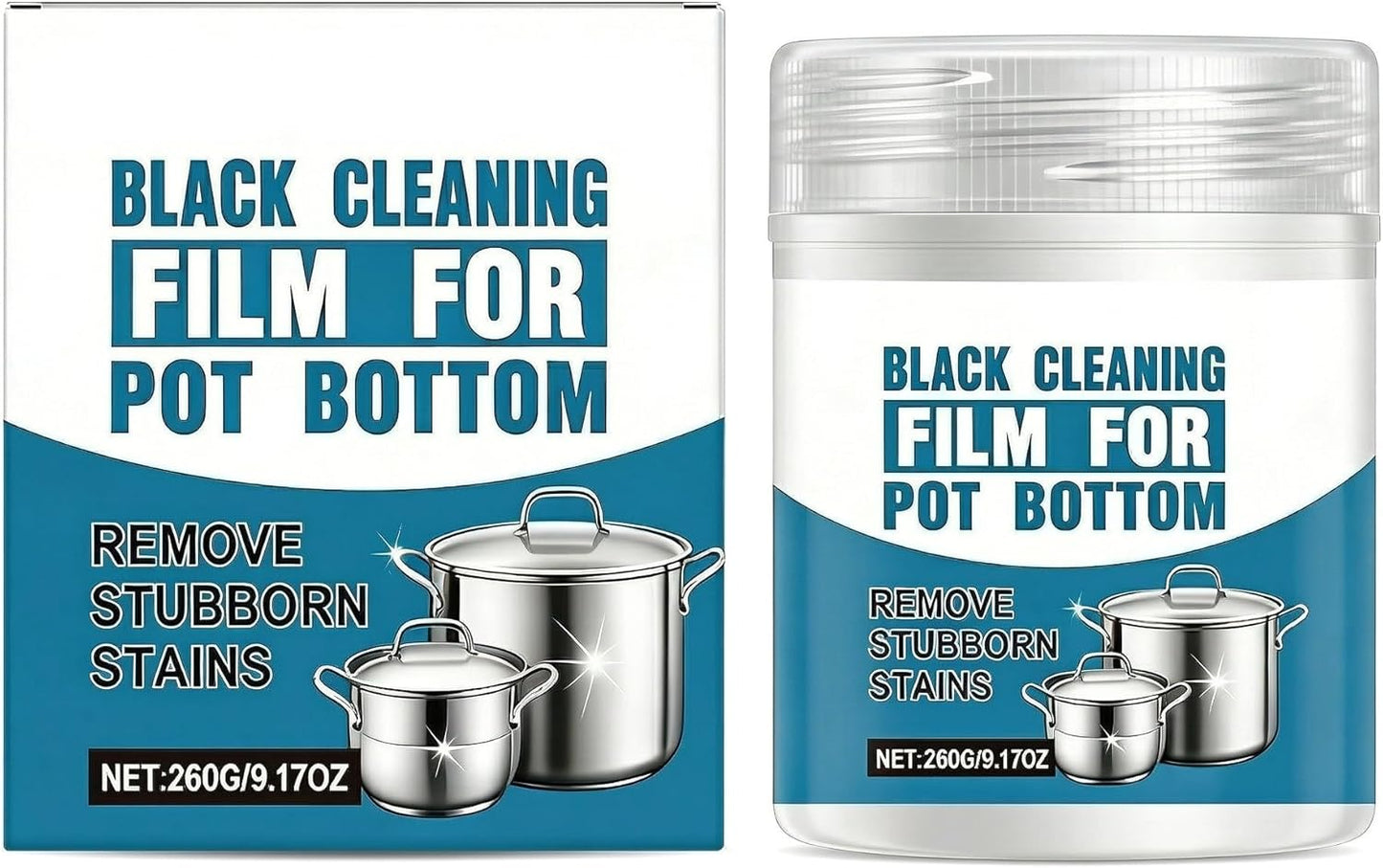 Strong Stain Remover Paste for Pot Bottom, Powerful and Effective Kitchen Cleaner for Burnt Cookware, Oil Stain Remover, Multipurpose Cooktop & Cookware Polish for Effortless Restoration, 120g