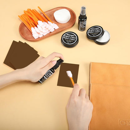 Fiwochic Trading Card Cleaning Kit Card Flattening Kit Repair Accessory Includes 2 Acrylic Discs 100 Cotton Swabs 100 Cleaning Pads 2 Polishing Paste 2 Cleaner 2 Yellow Suede Cloths 8 Small Clips