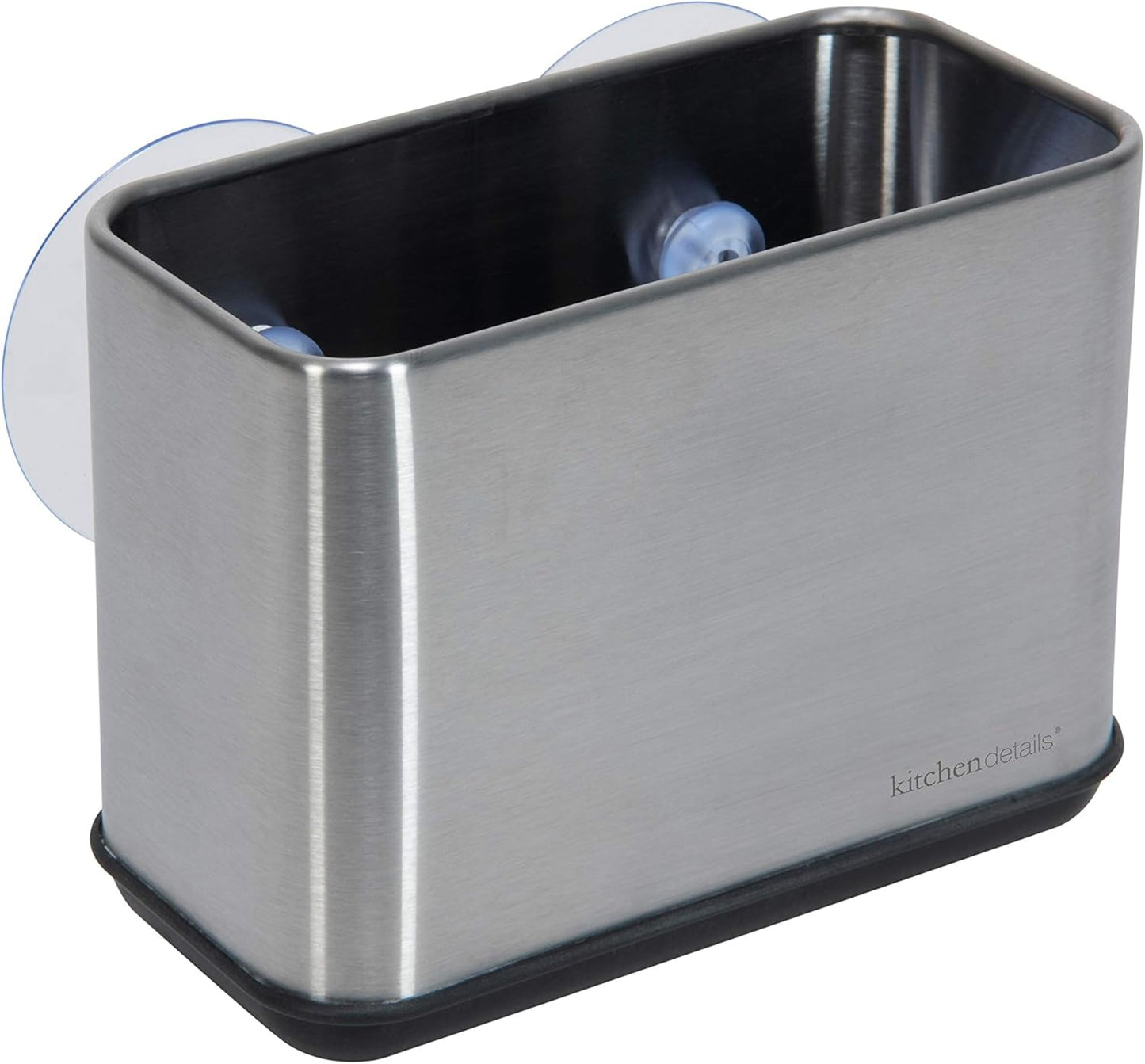 Kitchen Details Cup Sponge Holder/Basket, Space-Saving, Perfect for Kitchen or Bathroom, Sleek, in Stainless Steel Suction Sink Caddy (4192-SS)